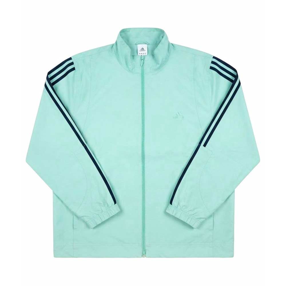Adidas Men's Green Full Zip Windbreaker Jacket Woven Mesh Lined 2XL Activewear